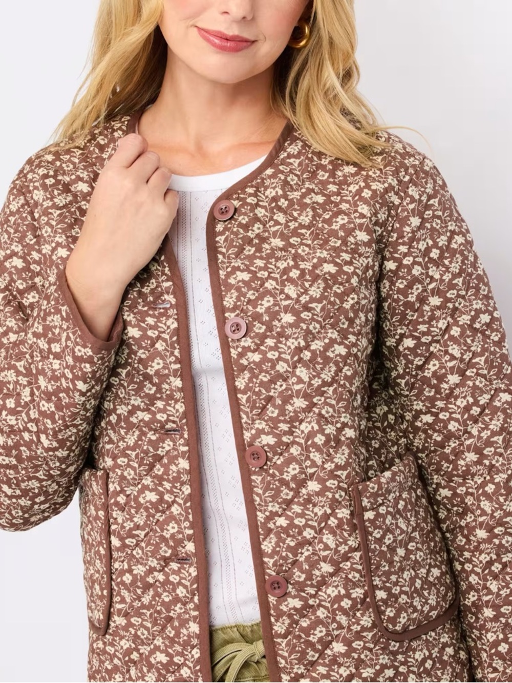 NWT (size S) MARKET & SPRUCE Patterned Quilted Jacket - Picture 3 of 10